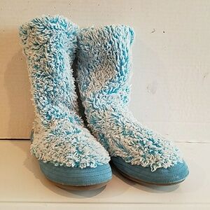 WOMEN'S ACORN BLUE BOOTIE SLIPPERS (sz 6.5 - 7.5)